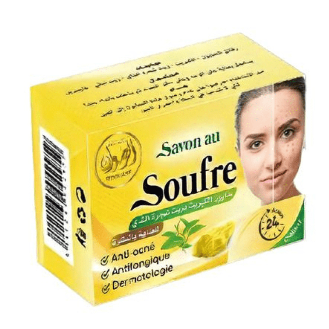 Savon au Soufre Herbo Ridouane 100g – Soin Purifiant pour Peaux à Problèmes-savon-ikhlass-Rostiy