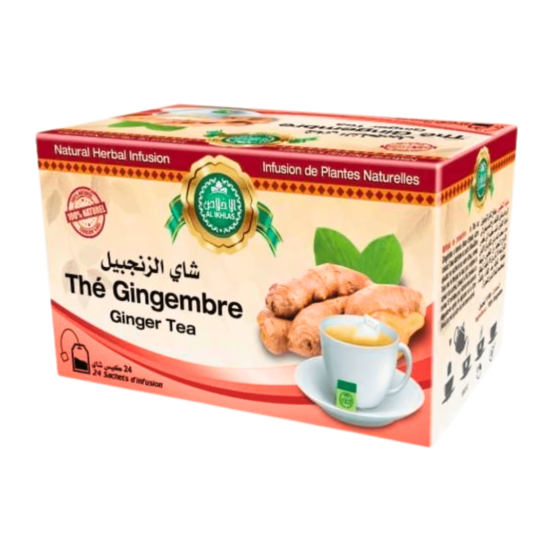 Thé au Gingembre Naturel – 24 Sachets - PACK DE 6, 12, 24-herbe-ikhlass-Rostiy