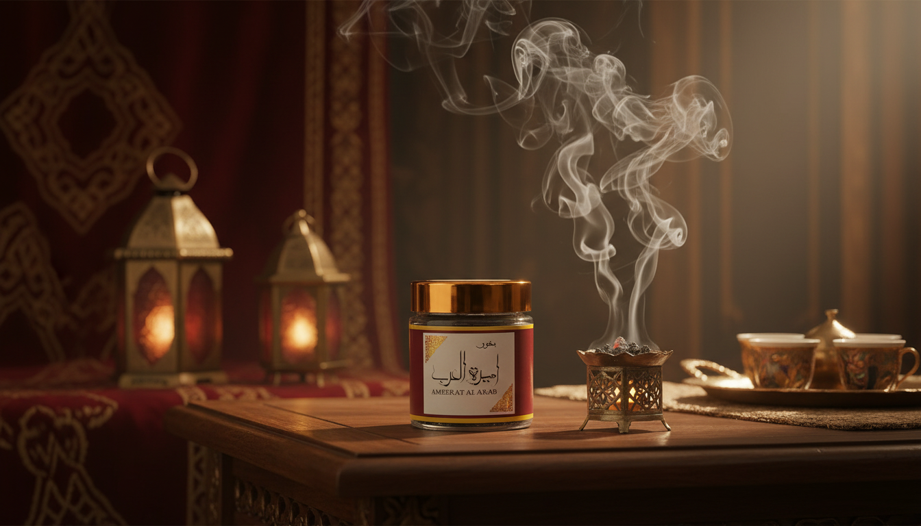 Bakhoor Amira Al Arab 50g, fragrance orientale de luxe avec fum e9e d e8s encens et emballage  l e9gant