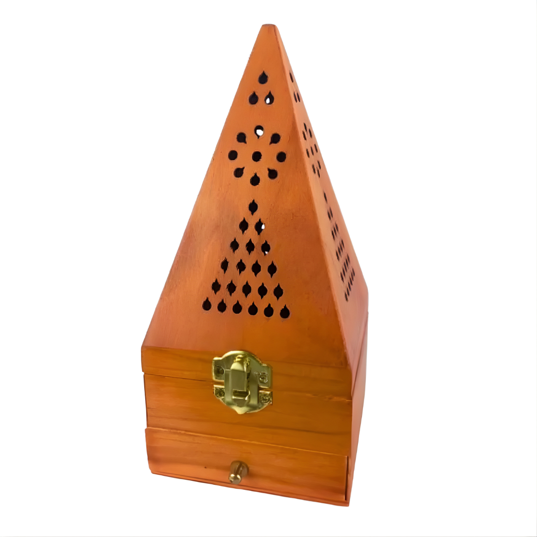 Encensoir Marocain Bois & Métal Doré – Mabkhara Artisanale Élégante