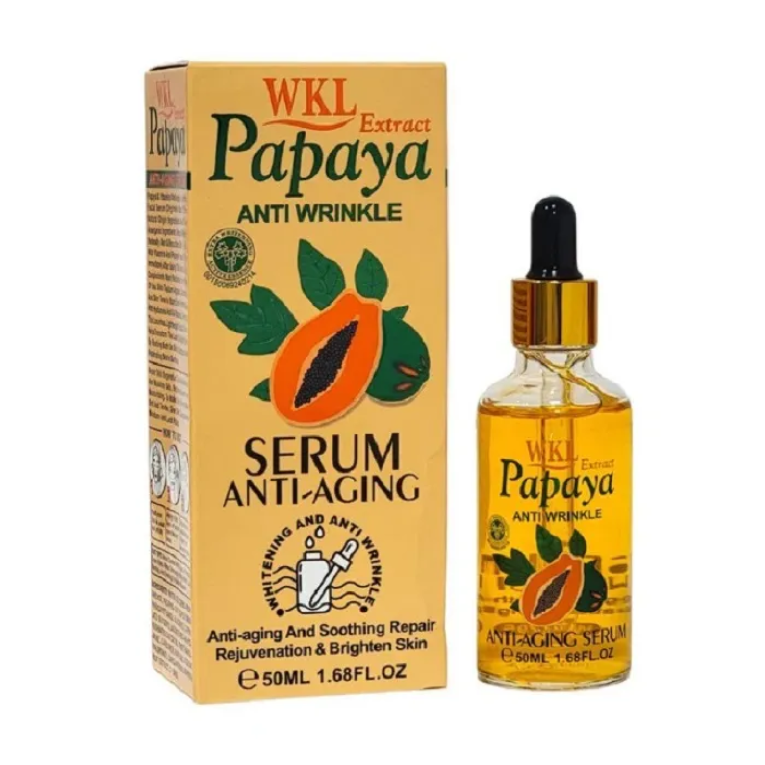 RDL Sérum Visage à la Papaye – Anti-Âge & Éclat Naturel | Wokali 50 ml | Pack de 6 et 12, 24