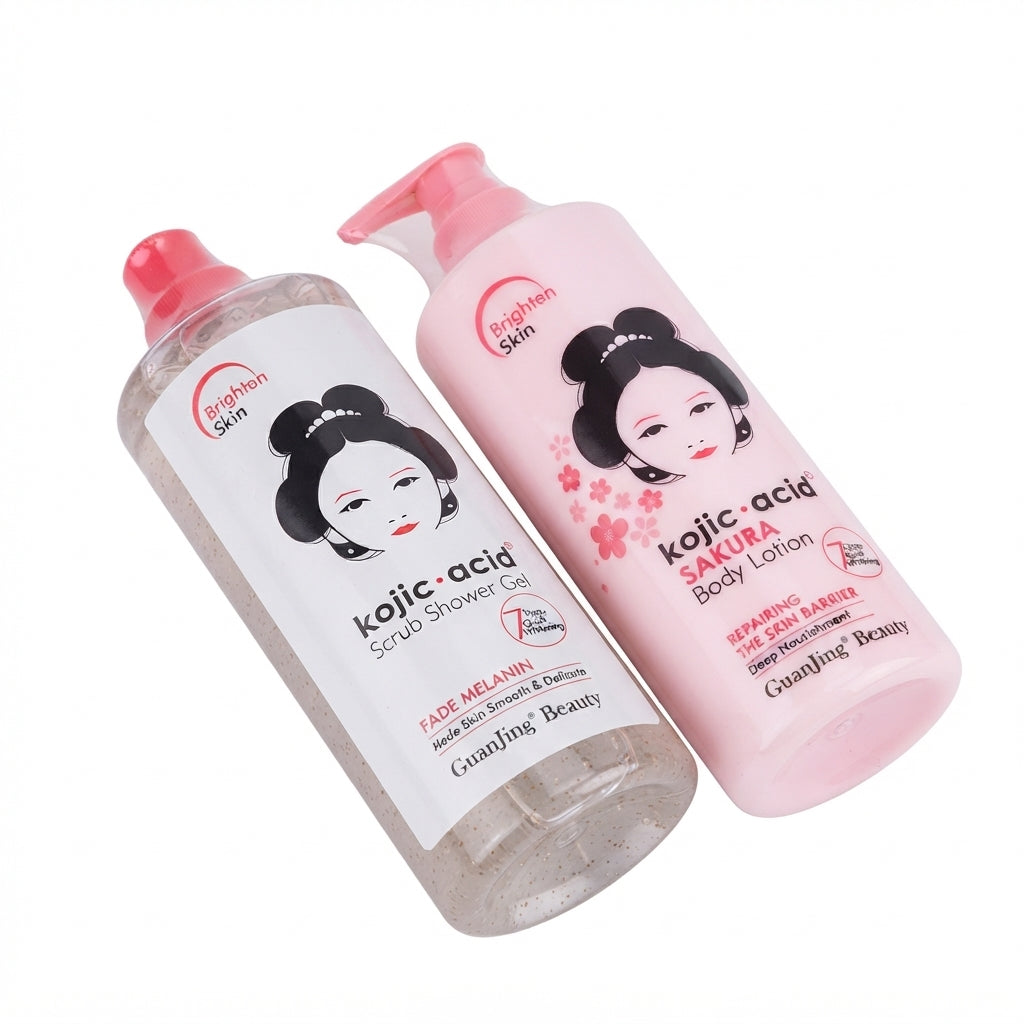 Gel Douche Scrub & Body Lotion Kojic Acid GuanJing Beauty – Vente en Gros